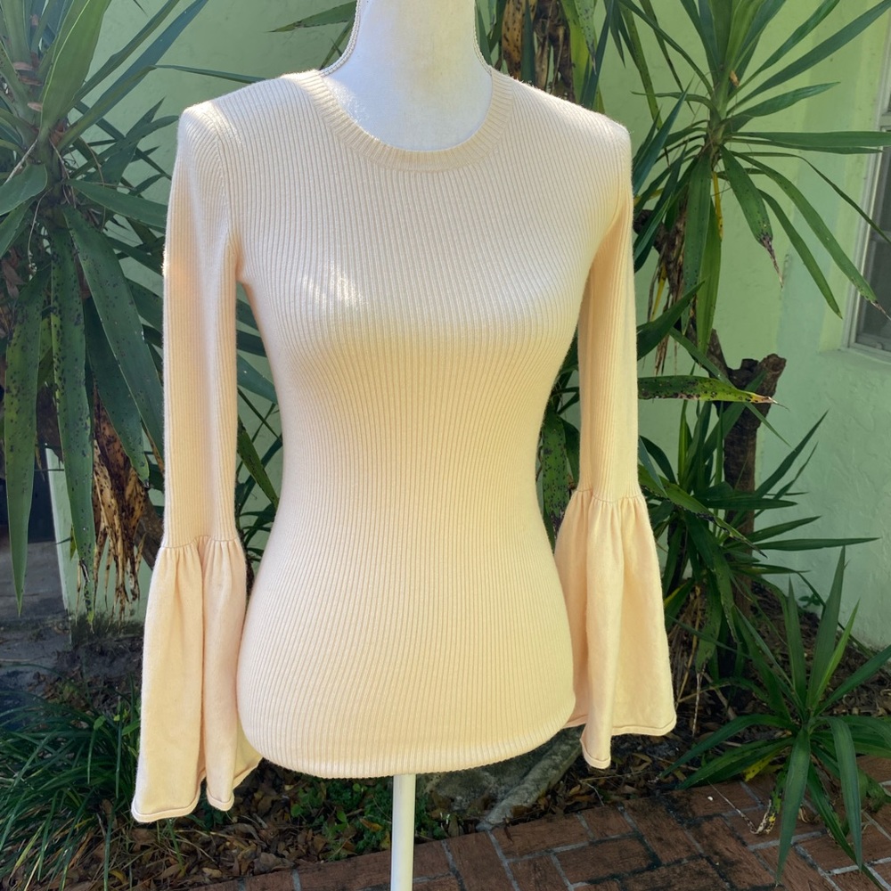 Cream Bell Sleeve knit top